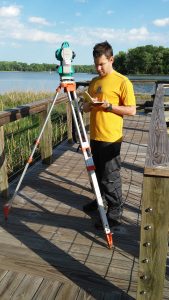 student surveying
